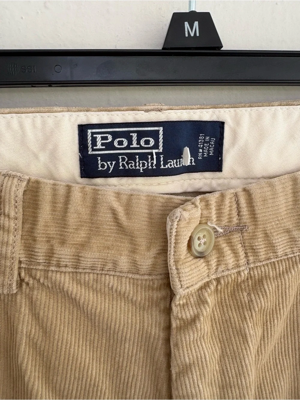 Polo Ralph Lauren Men's Corduroy Beige 34x34 Pants Classic Straight Leg Preppy